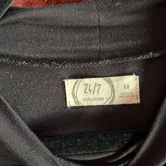 Maurices Black Turtleneck with White Stripes, Medium - Picture 3 of 3
